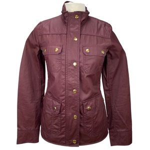 J. Crew Downtown Field Jacket EUC In Maroon Burgundy S